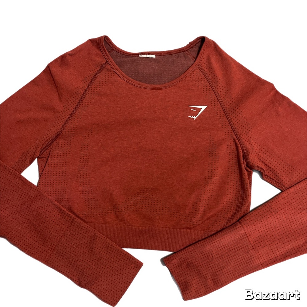 Gymshark Red Fitted Crop long sleeve